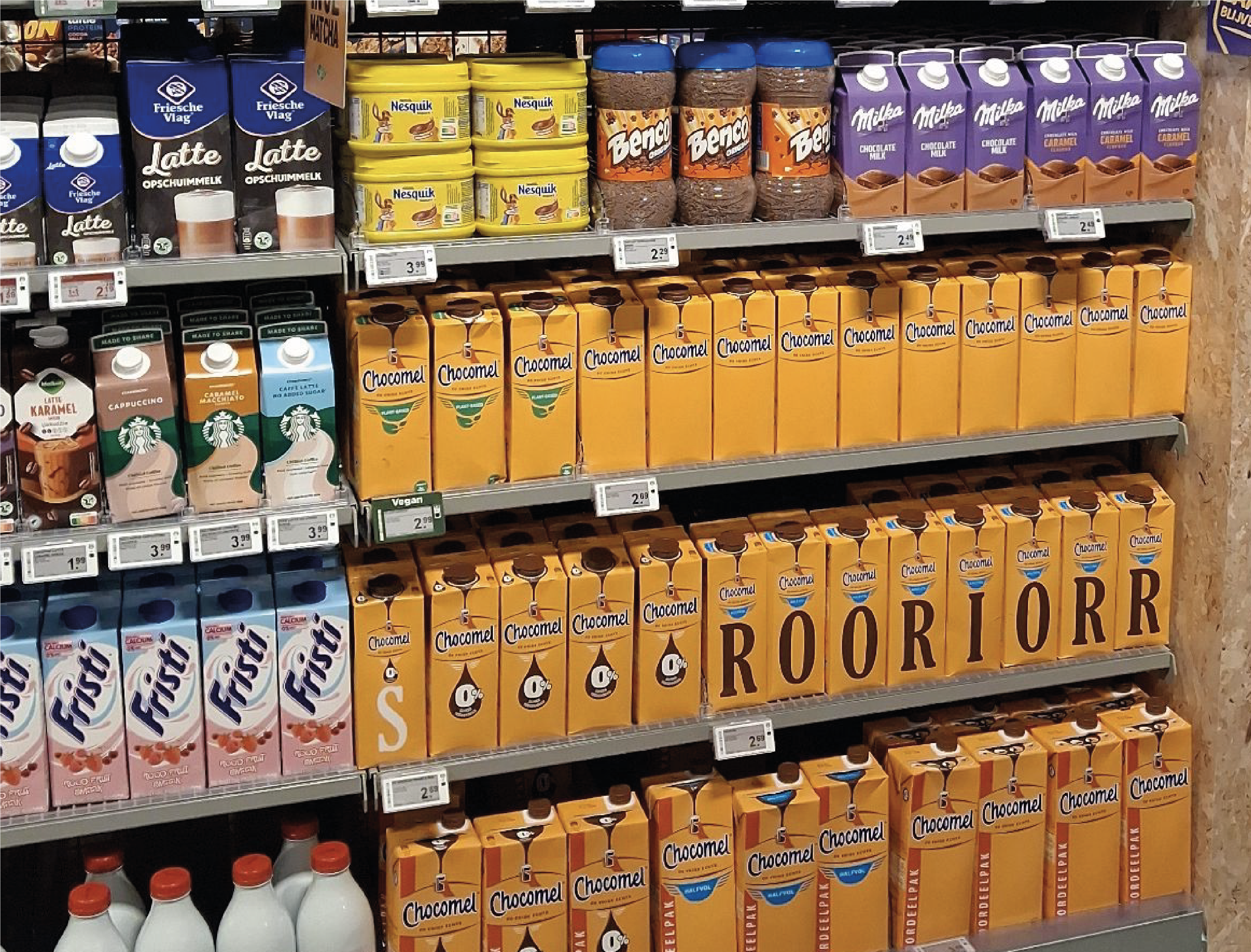 Chocomel plant-based on shelf